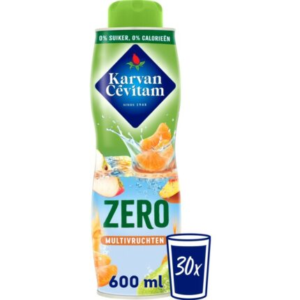Karvan Cévitam Zero multivruchten siroop bevat 0.5g koolhydraten