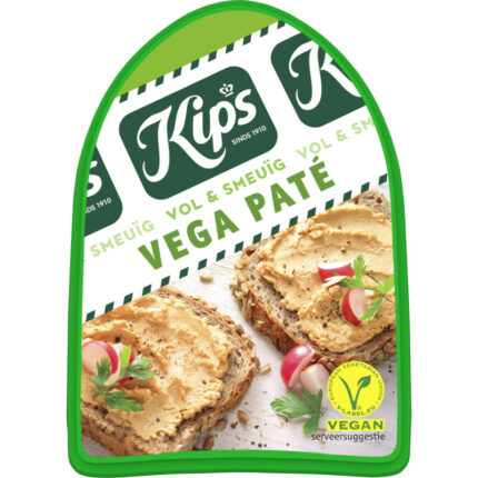 Kips Vega paté vol en smeuig bevat 5.2g koolhydraten