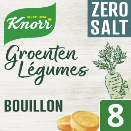 Knorr Groente légumes bouillon zero salt bevat 1.1g koolhydraten