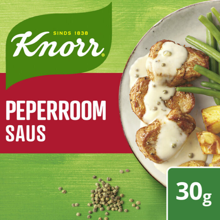 Knorr Mix peperroomsaus bevat 6.7g koolhydraten