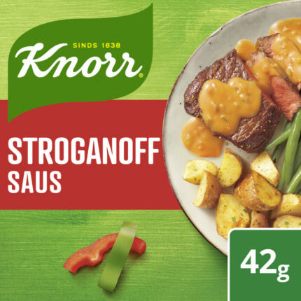 Knorr Mix stroganoff saus bevat 7.4g koolhydraten