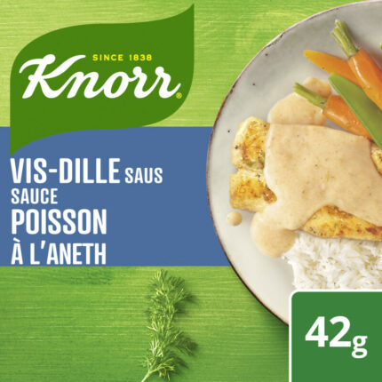 Knorr Mix vis-dillesaus bevat 7.3g koolhydraten