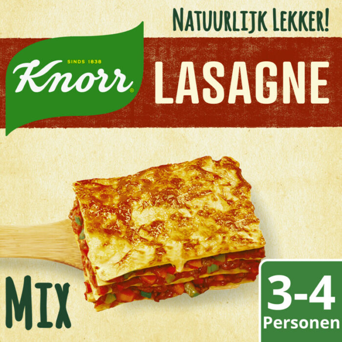 Knorr Natuurlijk lekker lasagne mix bevat 9.9g koolhydraten