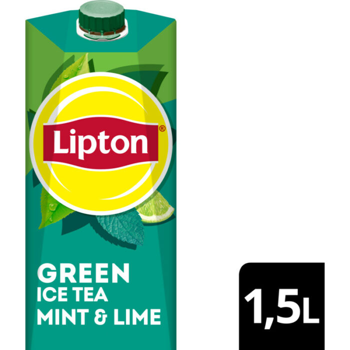 Lipton Ice tea green mint lime bevat 2.3g koolhydraten
