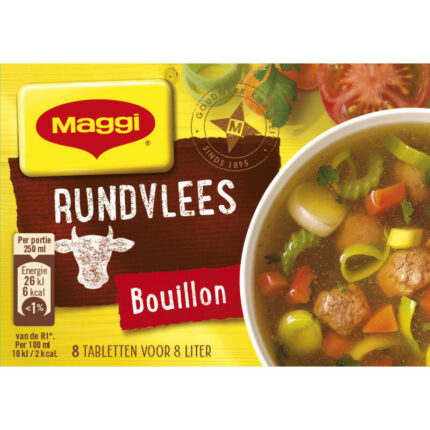 Maggi Rundvlees bouillonblokjes bevat 0.3g koolhydraten