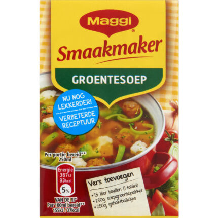 Maggi Smaakmaker groentesoep kruidenmix bevat 1.2g koolhydraten