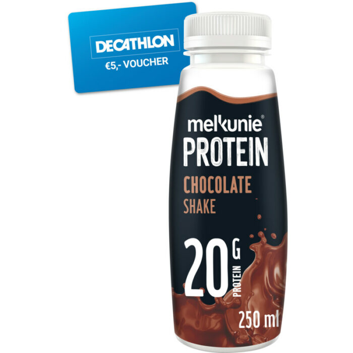 Melkunie Protein chocolade shake bevat 6.6g koolhydraten