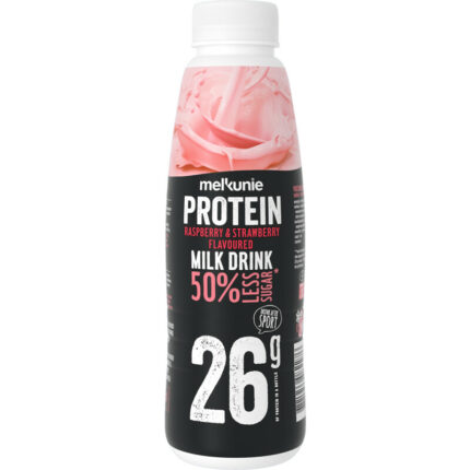 Melkunie Protein framboos & aardbei melkdrank bevat 4.6g koolhydraten