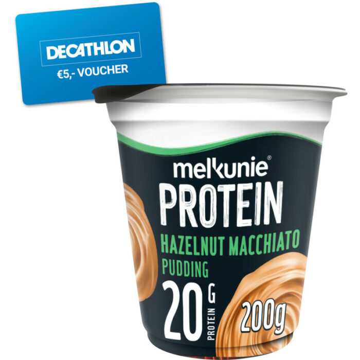 Melkunie Protein hazelnoot macchiato pudding bevat 7.9g koolhydraten