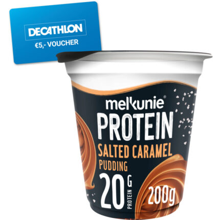Melkunie Protein salted caramel pudding bevat 7.4g koolhydraten