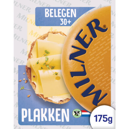 Milner Belegen 30+ plakken bevat 0g koolhydraten