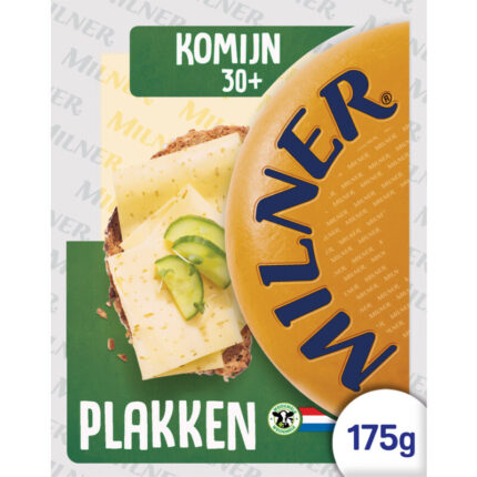 Milner Komijn 30+ plakken bevat 0g koolhydraten