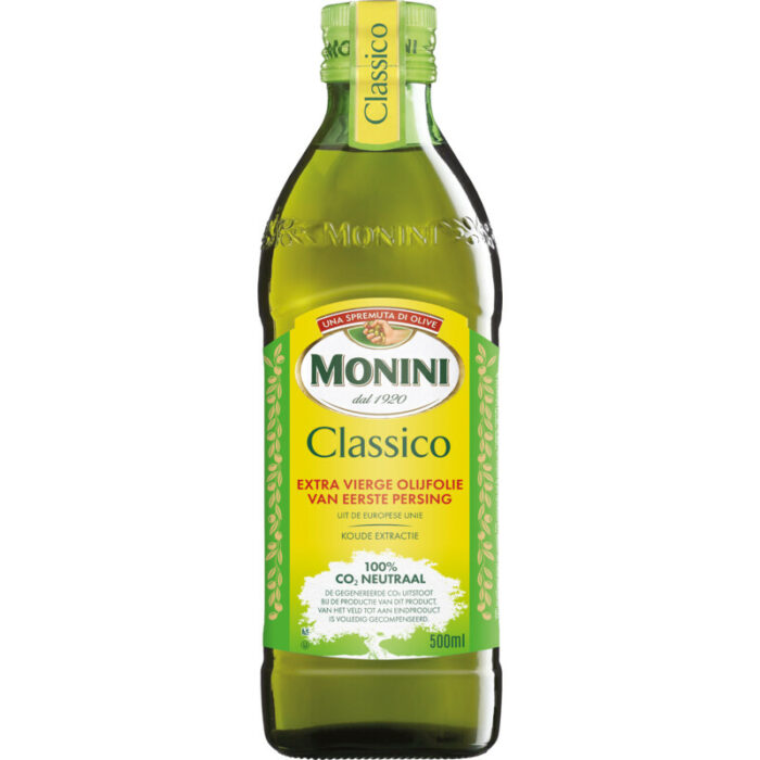 Monini Classico extra vierge olijfolie bevat 0g koolhydraten