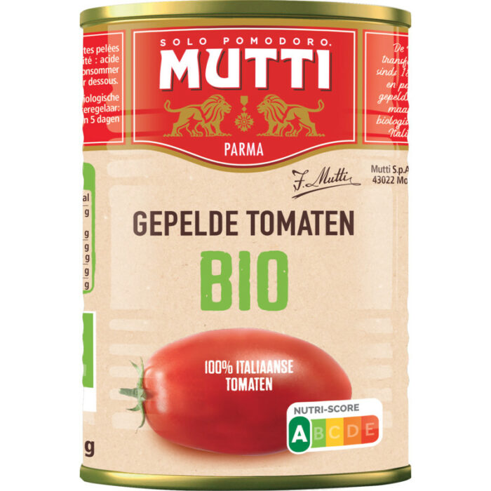 Mutti Gepelde tomaten bio bevat 3.6g koolhydraten