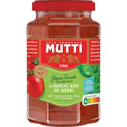 Mutti Pastasaus Basilico bevat 5.3g koolhydraten