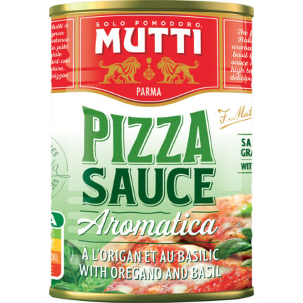Mutti Pizzasaus aromatizzata bevat 5.4g koolhydraten