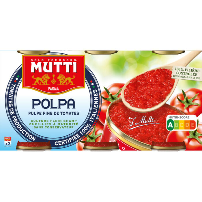 Mutti Polpa multi-pack bevat 3.9g koolhydraten