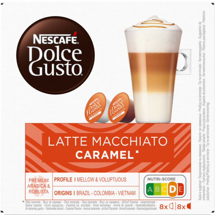Nescafé Dolce Gusto Macchiato caramel capsules bevat 3.6g koolhydraten