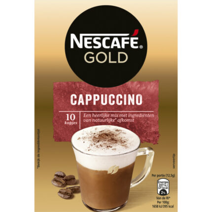 Nescafé Gold cappuccino oploskoffie bevat 3.4g koolhydraten