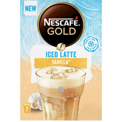 Nescafé Gold iced latte vanilla oploskoffie bevat 4.9g koolhydraten