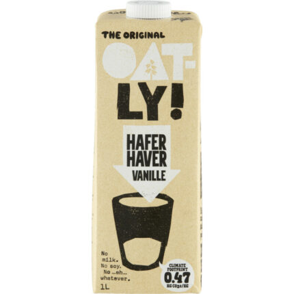 Oatly! Haverdrank vanille bevat 9.6g koolhydraten