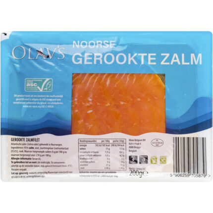 Olav's Gerookte zalmfilet bevat 0g koolhydraten