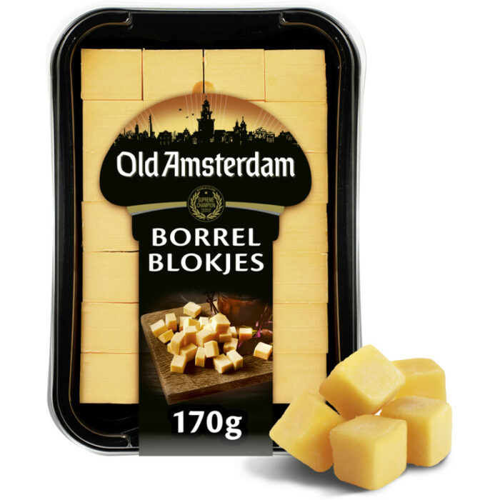 Old Amsterdam Voorgesneden borrelblokjes bevat 0g koolhydraten