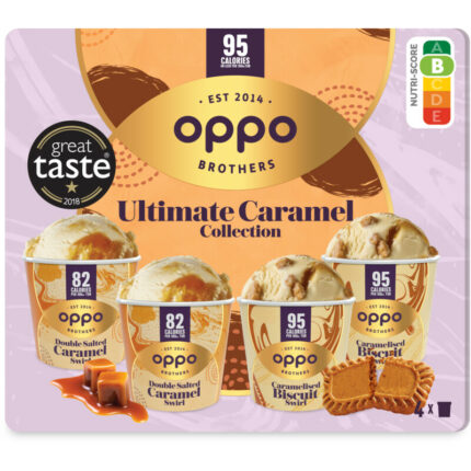 Oppo Brothers Salted caramel mini tubs bevat 8.6g koolhydraten