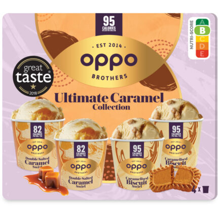 Oppo Brothers Salted caramel mini tubs bevat 8.6g koolhydraten