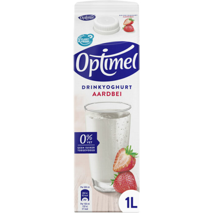 Optimel Drinkyoghurt aardbei bevat 3.7g koolhydraten