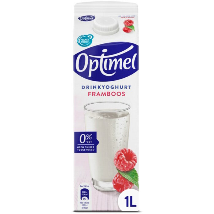 Optimel Drinkyoghurt framboos bevat 3.7g koolhydraten