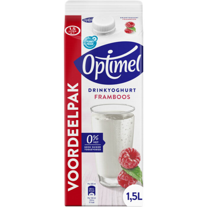 Optimel Drinkyoghurt framboos voordeelpak bevat 3.7g koolhydraten