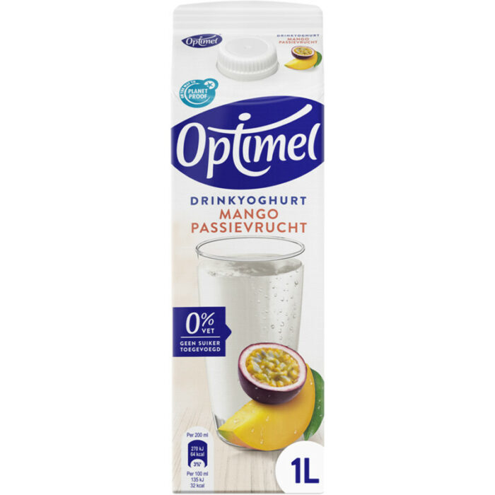 Optimel Drinkyoghurt mango passievrucht bevat 3.8g koolhydraten