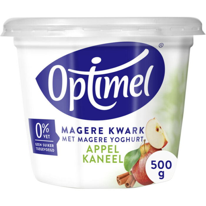 Optimel Magere kwark appel kaneel bevat 4.4g koolhydraten