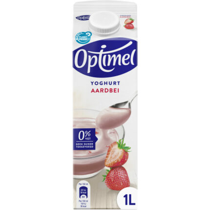 Optimel Magere yoghurt aardbei bevat 4.7g koolhydraten