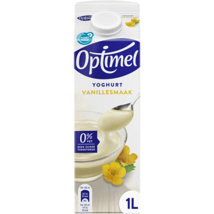 Optimel Magere yoghurt vanille bevat 4.3g koolhydraten