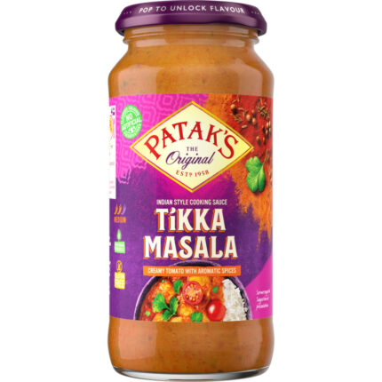 Patak's Tikka masala saus bevat 7.7g koolhydraten