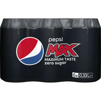 Pepsi Max 6-pack bevat 0g koolhydraten