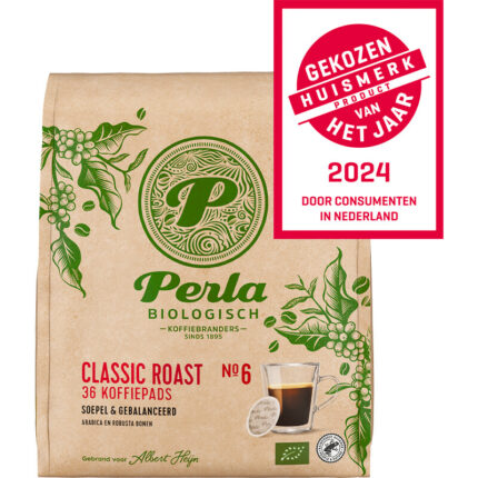 Perla Biologisch Classic roast koffiepads bevat 0.1g koolhydraten