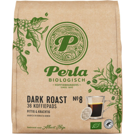 Perla Biologisch Dark Roast koffiepads bevat 0.1g koolhydraten