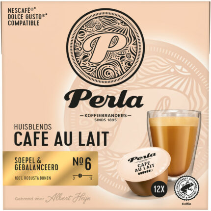 Perla Huisblends Dolce gusto caf au lait capsules bevat 2.6g koolhydraten