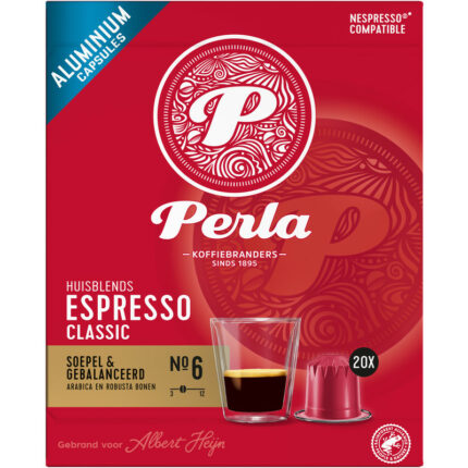 Perla Huisblends Espresso classic capsules bevat 0.1g koolhydraten