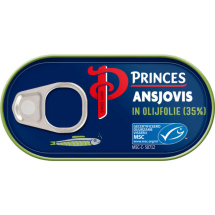 Princes Ansjovisfilets in olijfolie msc bevat 0g koolhydraten