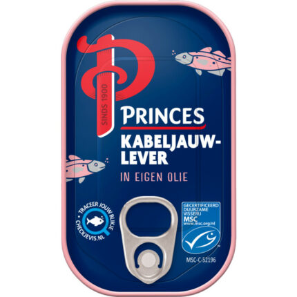 Princes Kabeljauwlever bevat 3.8g koolhydraten