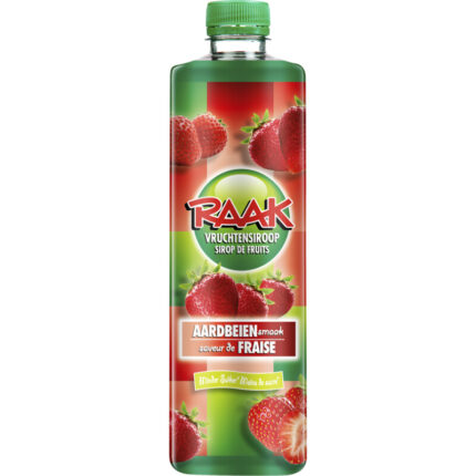 Raak Vruchtensiroop aardbeien bevat 6.9g koolhydraten