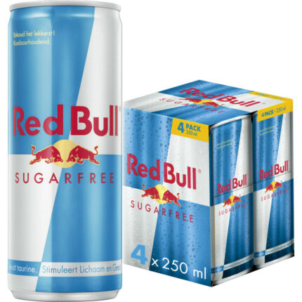 Red Bull Energy drink suikervrij 4-pack bevat 0g koolhydraten