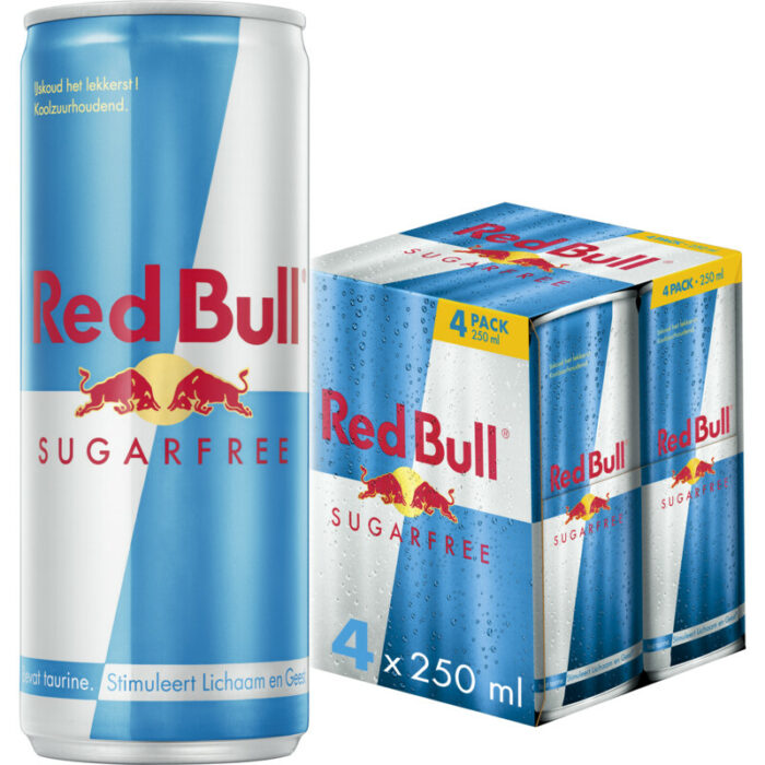 Red Bull Energy drink suikervrij 4-pack bevat 0g koolhydraten