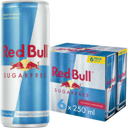 Red Bull Energy drink suikervrij 6-pack bevat 0g koolhydraten