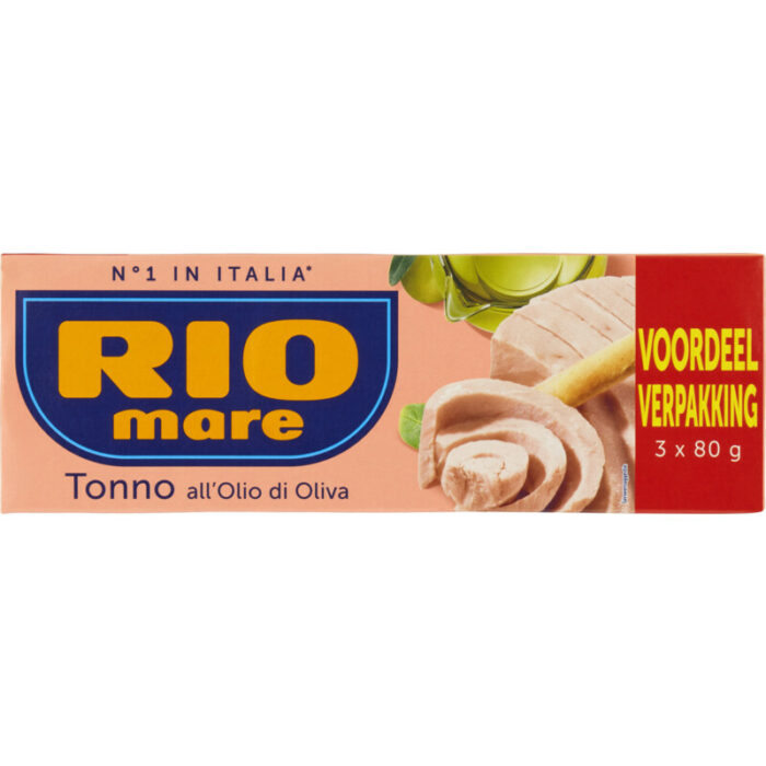 Rio Mare Tonijn in olijfolie 3-pack bevat 0g koolhydraten