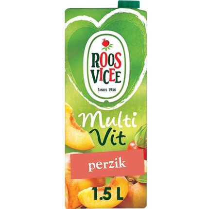 Roosvicee Multivit perzik bevat 6.3g koolhydraten
